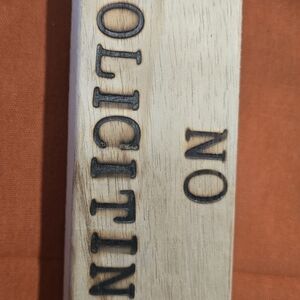 Wooden No Soliciting Sign